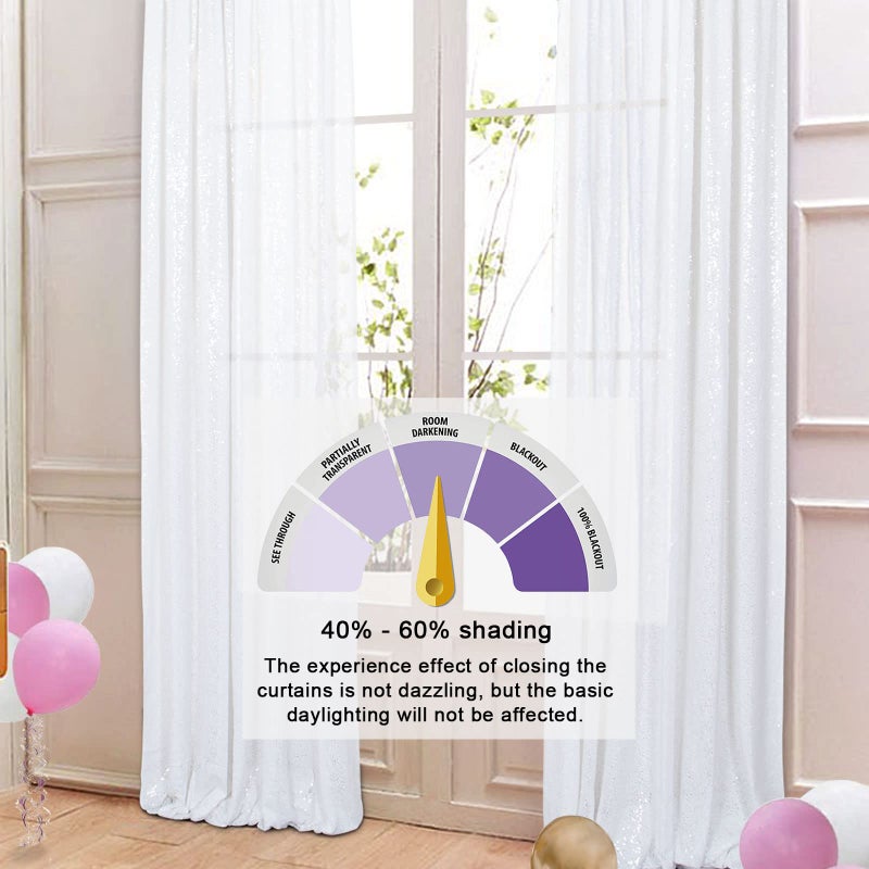 ShiDianYi 8 X 8, White Sequin Backdrop, Sparkling Photography Prop for Party & Wedding - Image 3